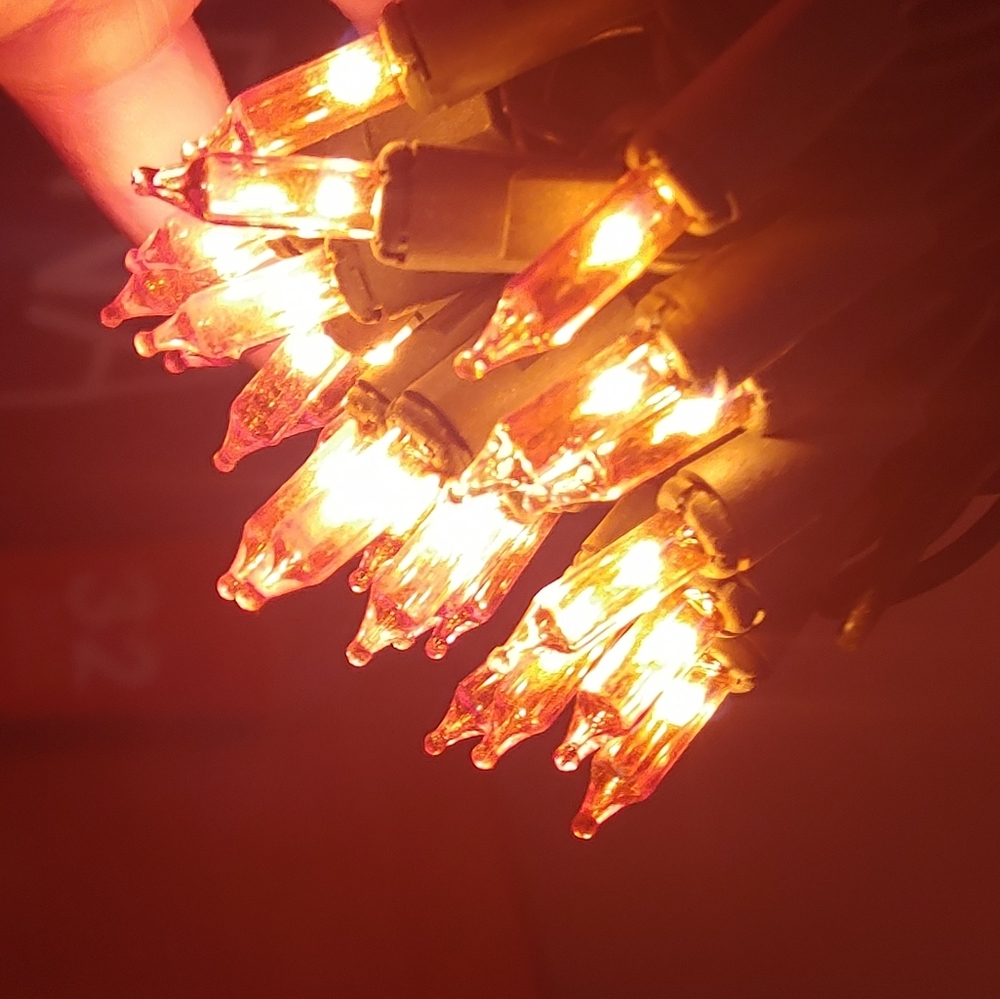2 Set Totally Ghoul Halloween 50 Orange String Lights Set Indoor/Outdoor Vintage